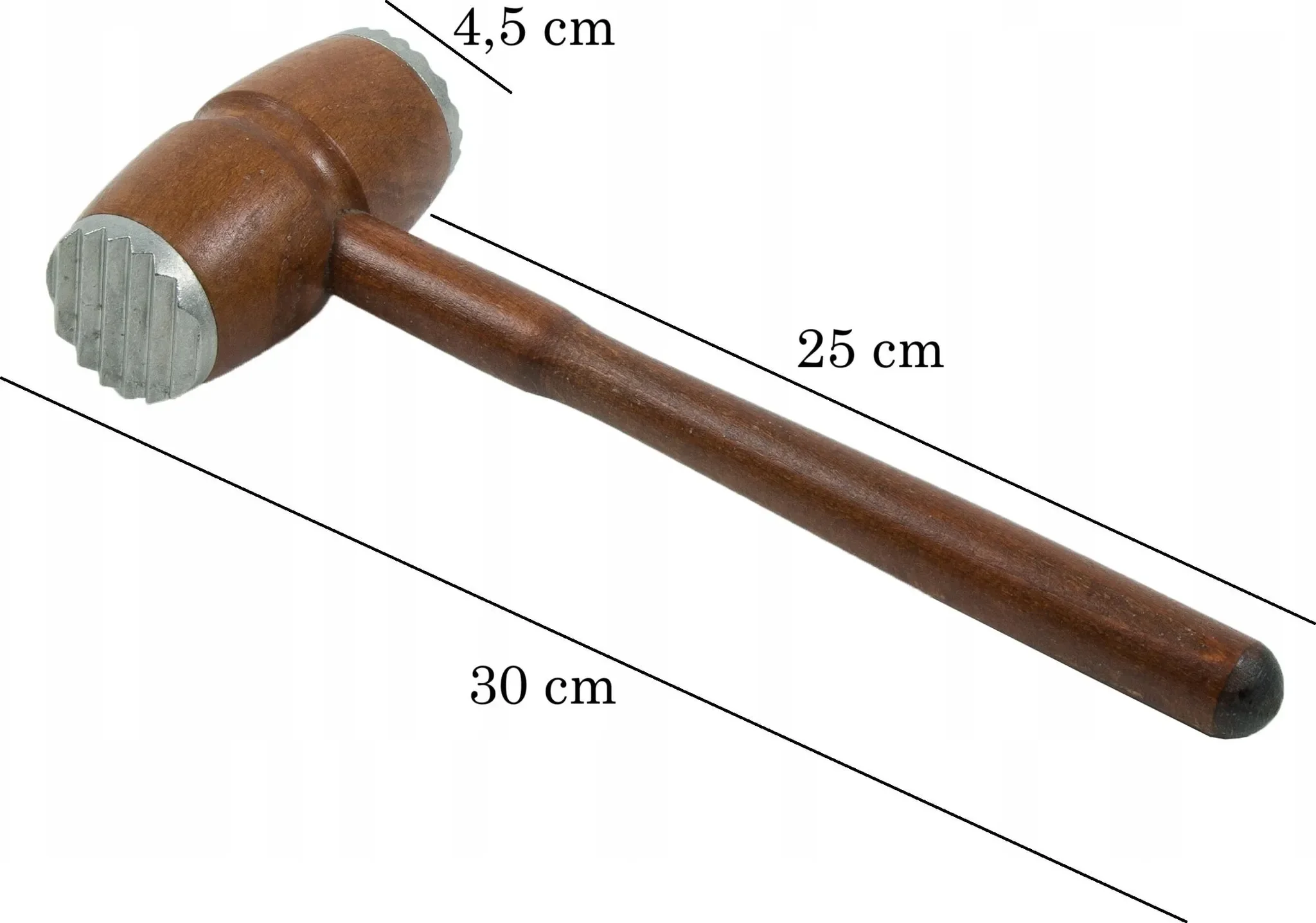 Fleischklopfer aus Holz, zweizackig – 30 cm